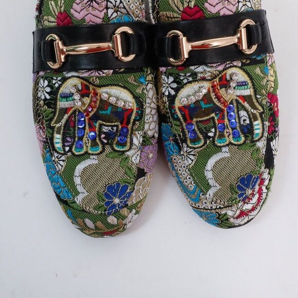 Steve Madden Kandi Slip-On Mule Elephant Tapestry Embellished Floral Beaded, 7.5 - Picture 3 of 11